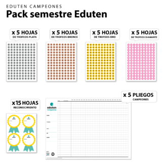Stickers Eduten campeones - Pack semestral